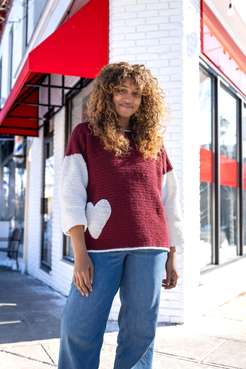Crochet Kit - Heart to Heart Sweater – Lion Brand Yarn