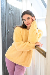 yellow knit pullover thumbnail
