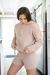 Knit hoodie and shorts thumbnail