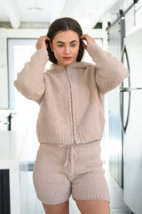 Knit hoodie and shorts thumbnail