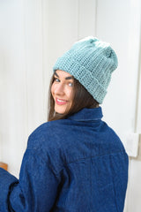 Blue crochet hat thumbnail