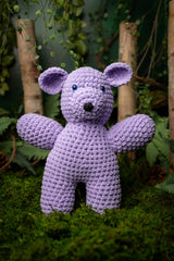 Purple teddy bear amigurumi toy thumbnail