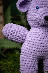 Purple teddy bear amigurumi toy thumbnail