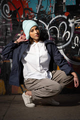 model wearing earflap hat thumbnail