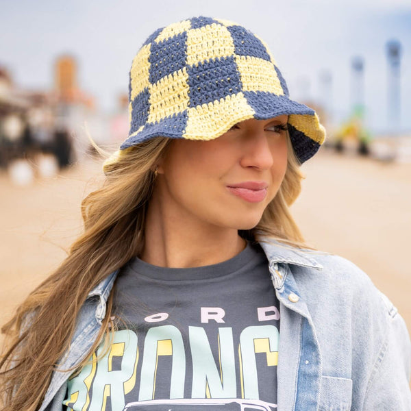 Crochet Kit - Checkered Bucket Hat – Lion Brand Yarn