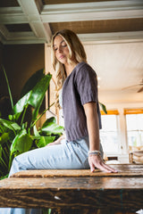 woman wearing knit cardigan thumbnail