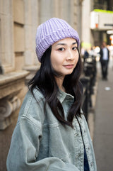 woman wearing crochet hat with subtle color changes thumbnail