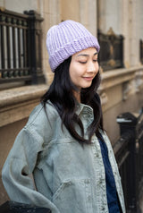 woman wearing crochet hat with subtle color changes thumbnail