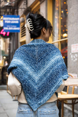 woman wearing triangle shawl with back point on display thumbnail
