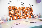 BOO crochet letters surrounded by other Halloween decor thumbnail