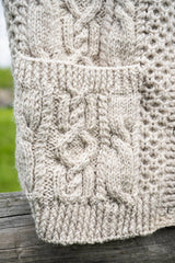 Close up of pocket on cardigan.  thumbnail