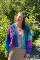 Crochet Cardigan Worn By A Woman thumbnail