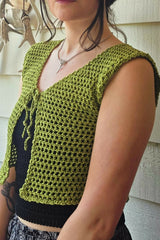 Crochet Vest Worn By A Woman thumbnail