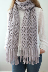 Knitted Scarf Worn By A Woman  thumbnail