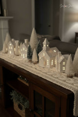 cream knitted cable braid table runner thumbnail