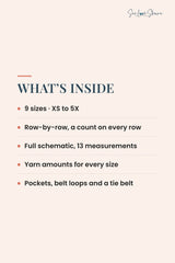 pattern details showing what is inside including 9 sizes row counts and measurements thumbnail