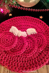 Chunky Christmas Ornament Coaster and Placemat (Crochet) thumbnail