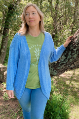 blue knit cardigan thumbnail