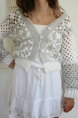 Crochet Cardigan Worn By A Woman thumbnail