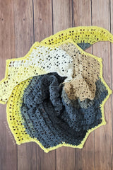 Black Crochet Scarf Top View  thumbnail