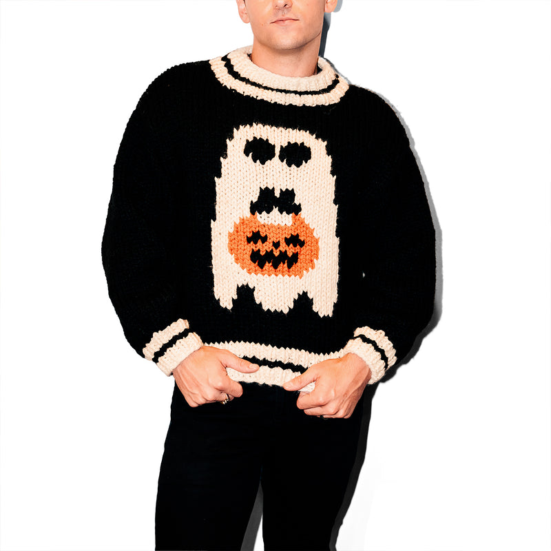 Knit Kit - Trick or Treat Ghost Sweater – Lion Brand Yarn
