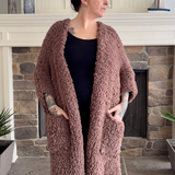 cozy cardigan knit with sherpa yarn thumbnail