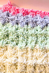 close up of crochet stitches using a fluffy yarn thumbnail