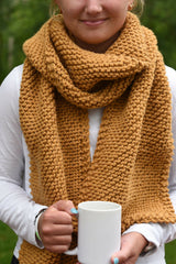 Knitted Scarf Worn By A Woman thumbnail