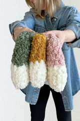 Three variations of two toned sherpa bags thumbnail