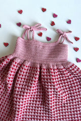 Crochet Dress With Red Hearts  thumbnail