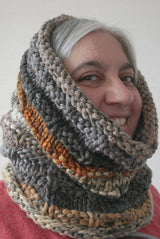 Knitted Cowl Worn By A Woman thumbnail