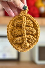 crocheted autumn leaf garland hanging  thumbnail