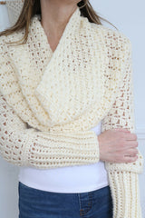 Crochet Sweater Worn By A Woman thumbnail