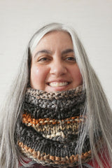Knitted Cowl Worn By A Woman thumbnail