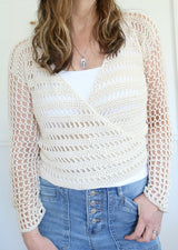 Crochet Cardigan Worn By A Woman thumbnail