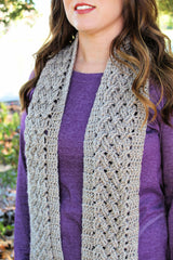 Crochet Scarf Worn By A Woman thumbnail