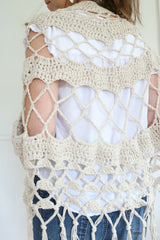 Crochet Shawl Worn By A Woman thumbnail