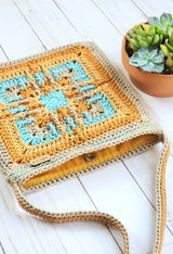 front view of granny square crochet bag thumbnail