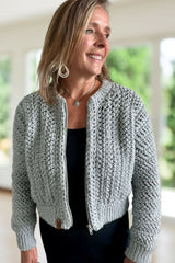 Zipper Bomber Sweater (Crochet) thumbnail