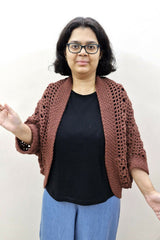 Crochet Cardigan Worn By A Woman thumbnail