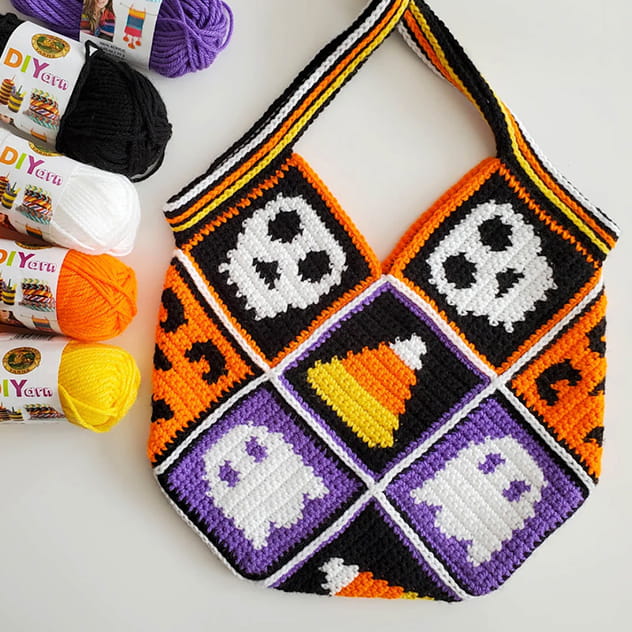Crochet Kit - Patchwork Halloween Bag