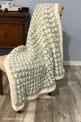 Blue and cream blanket thumbnail