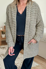 tan crochet cardigan option front view thumbnail