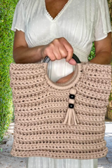 Crochet Tote Bag Held By A Woman thumbnail