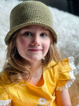 Crochet Bucket Hat Worn By A Girl thumbnail