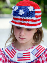 Crochet Bucket Hat Worn By A Girl thumbnail