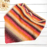 multicolor sunset yarn crocheted bandana cowl scarf thumbnail