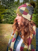 woman wearing hat and matching scarf thumbnail