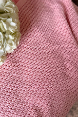 close-up of dusty rose waffle wave crocheted blanket thumbnail