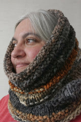 Knitted Cowl Worn By A Woman thumbnail